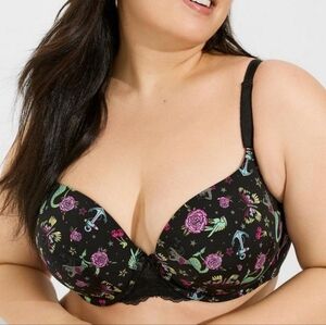 Torrid 42DDD Perfect T-Shirt Push-up Bra - Tattoo Sink Toss